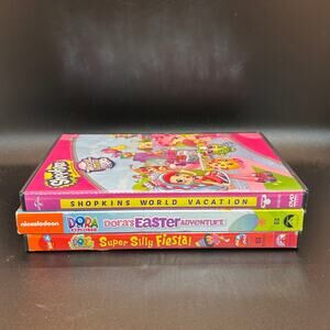 DVD Kids lot Shopkins Vacation Dora Easter Fiesta TV Shows Movies